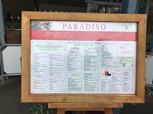 Menu at Paradiso Ristorante Pizzeria in Te Anau