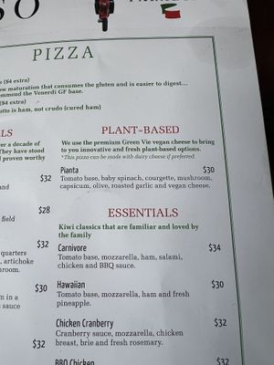 Only one vegan pizza left on their menu   at Paradiso Ristorante Pizzeria in Te Anau