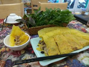 banh xeo (vietnamese pancake) at Lien Huong Vegetarian Restaurant in Ho Chi Minh City