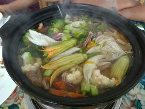 Lau Hoa (Flower Hot Pot) at Lien Huong Vegetarian Restaurant in Ho Chi Minh City