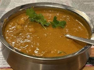Kadala Curry (vg) – chickpeas cooked in a tangy tamarind, and spice masala.   at Dosa Kitchen in Newcastle Upon Tyne