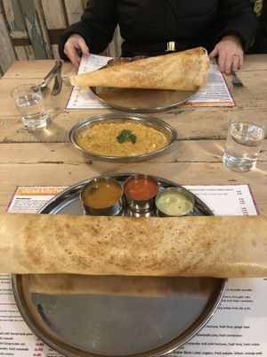 Onion dosa (vegan)
Cauliflower paal kozhambu (vegan) at Dosa Kitchen in Newcastle Upon Tyne