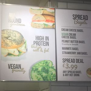Menu at Bagel Factory in North West London