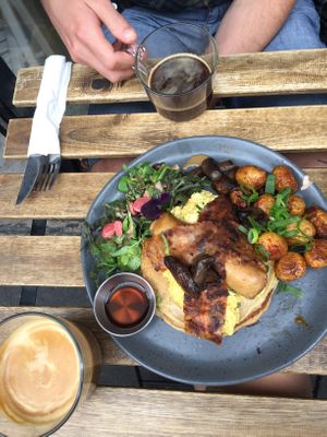 Weekend savoury pancakes (HIGHLY recommended) at Aujourd'hui Demain Cafe in Paris