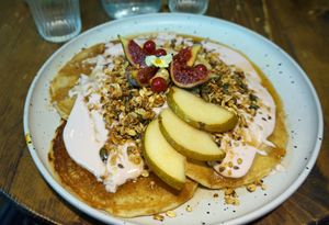 Sweet Pancakes at Aujourd'hui Demain Cafe in Paris