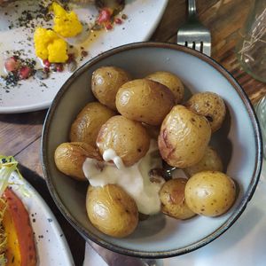 Patatas Bravas at Aujourd'hui Demain Cafe in Paris