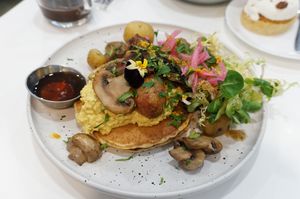 Breakfast Pancakes (only weekends) at Aujourd'hui Demain Cafe in Paris