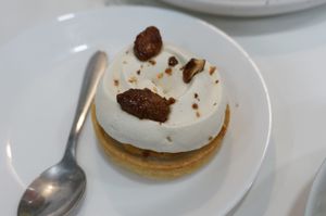 Tartelette façon "galette des rois" (limited dessert) at Aujourd'hui Demain Cafe in Paris