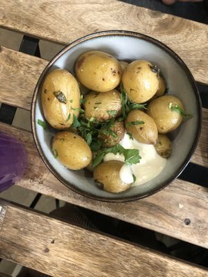 Patatas bravas   at Aujourd'hui Demain Cafe in Paris