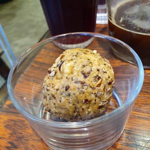 Cookie ball that came with brunch at Aujourd'hui Demain Cafe in Paris