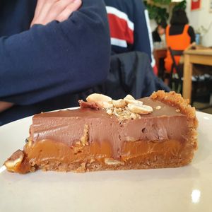 Snickers pie at Aujourd'hui Demain Cafe in Paris