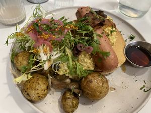 breakfast pancakes   at Aujourd'hui Demain Cafe in Paris