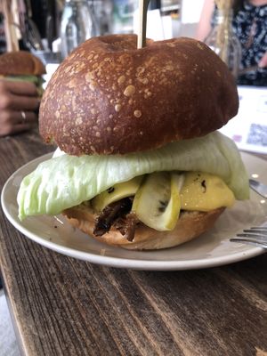 New school burger  at Aujourd'hui Demain Cafe in Paris