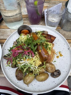 Vegan Breakfast Pancakes  at Aujourd'hui Demain Cafe in Paris