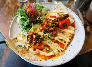 Quesadilla Roja at Aujourd'hui Demain Cafe in Paris