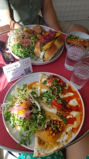 Got the food fast and it was tasty. It is within a vegan store. at Aujourd'hui Demain Cafe in Paris