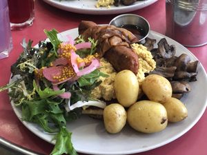 Breakfast pancakes (only during  weekend)  at Aujourd'hui Demain Cafe in Paris