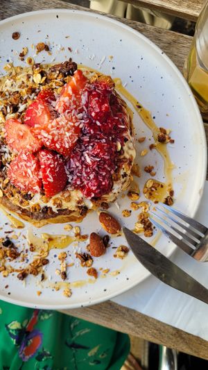 Pancakes at Aujourd'hui Demain Cafe in Paris