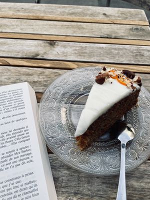 Carrot cake  at Aujourd'hui Demain Cafe in Paris