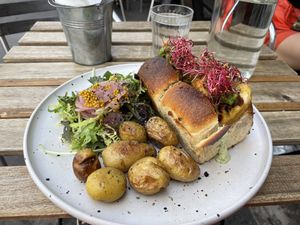   at Aujourd'hui Demain Cafe in Paris