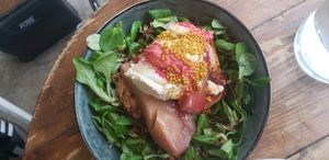 No mozza toast at Aujourd'hui Demain Cafe in Paris