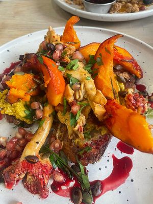 Golden toast  at Aujourd'hui Demain Cafe in Paris