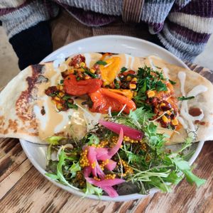 Quesadilla Roja at Aujourd'hui Demain Cafe in Paris