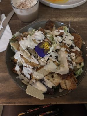 Kaesar salad  at Aujourd'hui Demain Cafe in Paris
