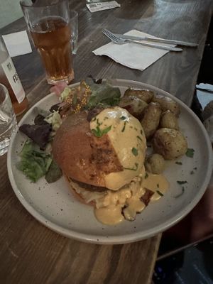 Ultimate burger   at Aujourd'hui Demain Cafe in Paris