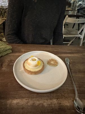 Lemon tart   at Aujourd'hui Demain Cafe in Paris