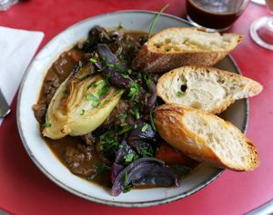 Seasonal bowl: Bourguignon at Aujourd'hui Demain Cafe in Paris