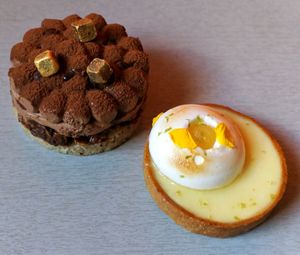 Some of the weekend desserts at Aujourd'hui Demain Cafe in Paris