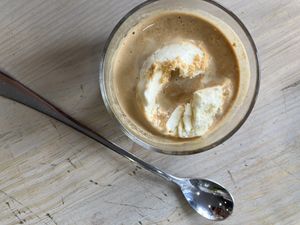   at Aujourd'hui Demain Cafe in Paris