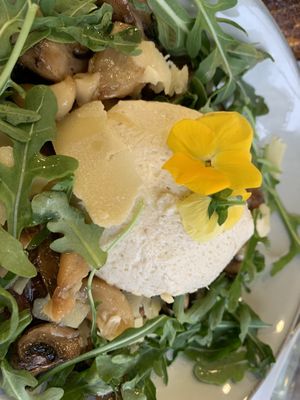 No mozzarella vegan burrata  at Aujourd'hui Demain Cafe in Paris