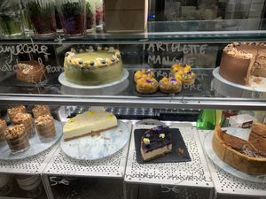 Cakes of the day  at Aujourd'hui Demain Cafe in Paris