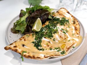 Quesadilla chili at Aujourd'hui Demain Cafe in Paris