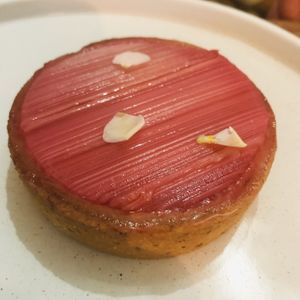 Rhubarb tart  at Aujourd'hui Demain Cafe in Paris