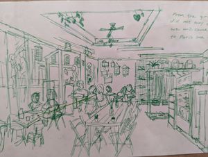  at Aujourd'hui Demain Cafe in Paris