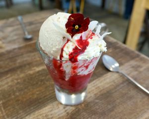 ice-cream at Aujourd'hui Demain Cafe in Paris