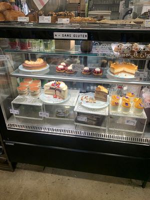 The cake cabinet! Fully vegan!   at Aujourd'hui Demain Cafe in Paris