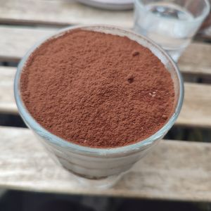 Real cocoa powder on top. Loved it at Aujourd'hui Demain Cafe in Paris