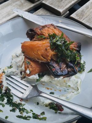 Sweet potatoes & cream  at Aujourd'hui Demain Cafe in Paris