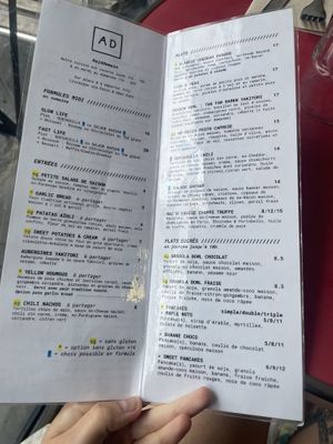 Menu  at Aujourd'hui Demain Cafe in Paris