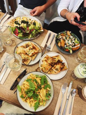   at Aujourd'hui Demain Cafe in Paris