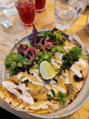 Quesadilla at Aujourd'hui Demain Cafe in Paris