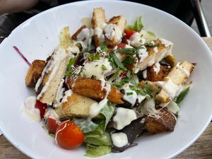 Kaesar salad (so good)  at Aujourd'hui Demain Cafe in Paris