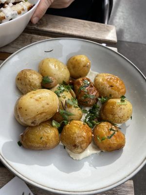 Potatoes with allioli  at Aujourd'hui Demain Cafe in Paris
