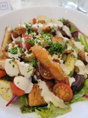 Caesar salad at Aujourd'hui Demain Cafe in Paris