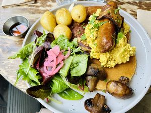 “Breakfast Pancakes"  at Aujourd'hui Demain Cafe in Paris
