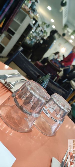 Inside at Aujourd'hui Demain Cafe in Paris